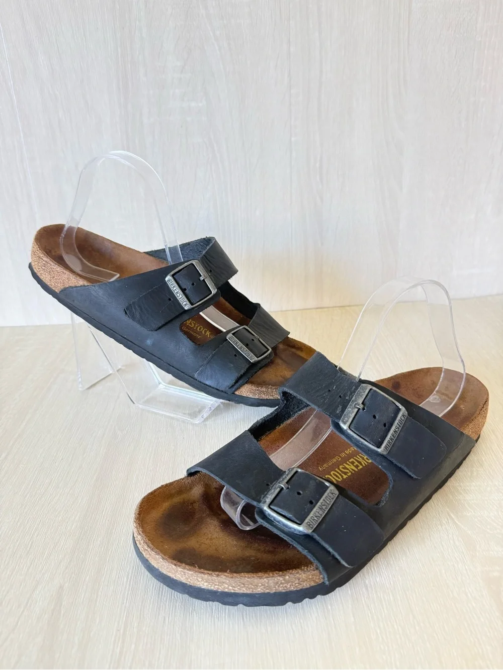 Birkenstock Arizona Black Leather Double Strap Sandals EU 43 US Men’s 10/10.5